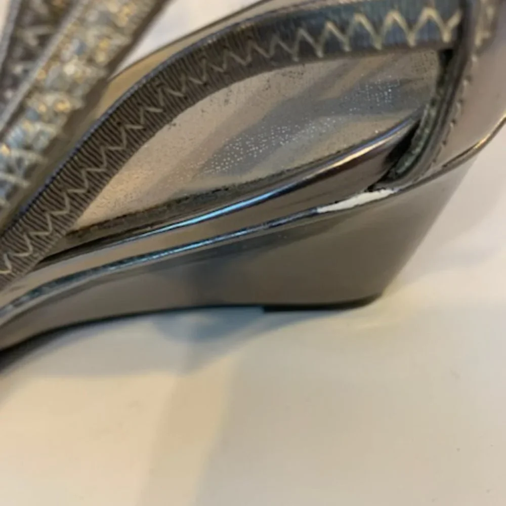 New York Transit Pewter Adorned Wedged